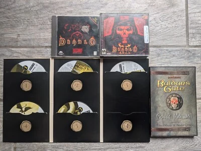 DIABLO I & II + BALDUR'S GATE - PC CD-Rom, Windows 95/98 RPG's - Fully Tested! - Image 1 of 2