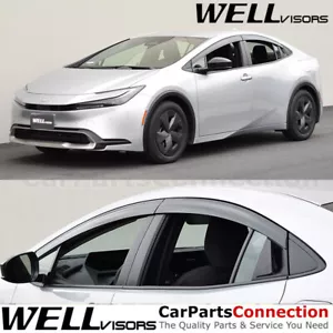 WellVisors Window Visors For Toyota Prius 2023 2024 Smoke Tint Premium Series - Foto 1 di 9