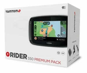 TOM TOM TOMTOM 550 RIDER PREMIUM MOTORCYCLE BIKE SAT NAV GPS LIFETIME WORLD MAPS - Picture 1 of 6