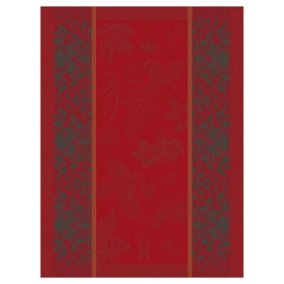 LE JACQUARD FRANÇAIS Le Jacquard Francais Poesie D'Hiver Red Christmas Tea or Kitchen Towel