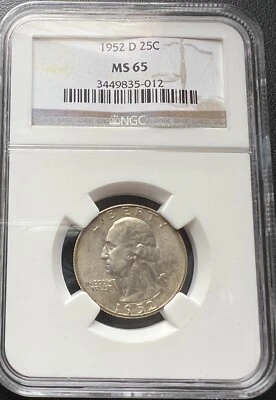 1952-D 25C Washington Quarter NGC MS 65 - Image 1 of 2