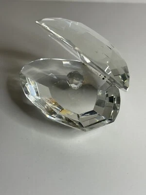 Swarovski Crystal Figurines - Clam Oyster Shell w/ Pearl - Image 1 of 4
