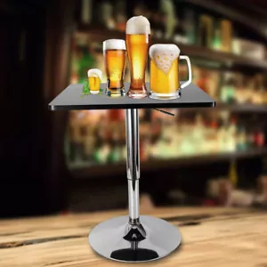 Modern Square Bar Table Adjustable Bistro Pub Cafe Counter Party Event Table - Picture 1 of 16