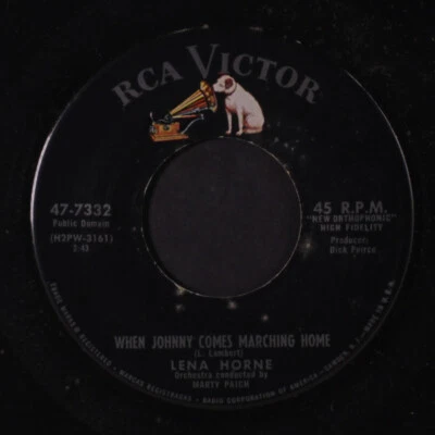 LENA HORNE: when johnny comes marching home / you'd better know it RCA 7" Single - Image 1 of 2
