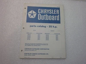 Chrysler 1973 35 HP Service Parts Catalog - Imagen 1 de 1