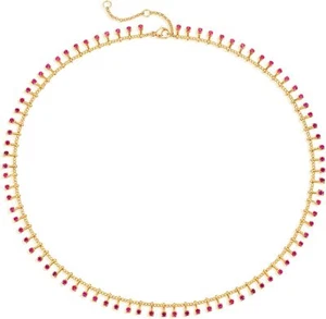 Dainty Colorful Beaded Pearl Choker Necklace - 14K Gold Plated Jewelry for Women - Picture 1 of 7