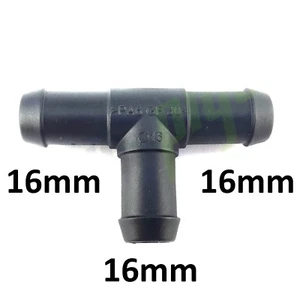 Pièce en T 16 mm Raccord Tuyau Connecteur en plastique fer barbelé - Bild 1 von 3