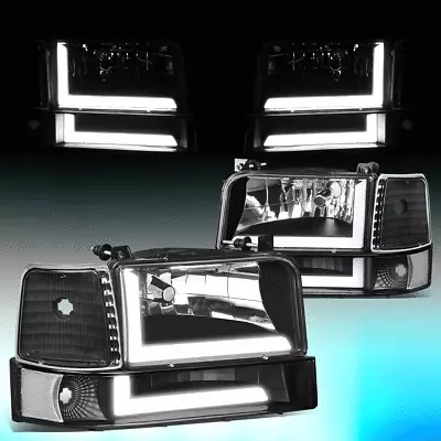 PARA FORD F150-F350 1992-1996 LED DRL FAROS ESQUINA/PARACHOQUES LÁMPARAS 6 PIEZAS NEGRO Foto 1 de 4