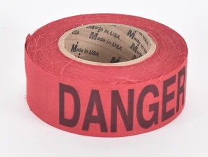 Mutual Industries 17771-41-3000 3"x45yd Caution Danger Red Tape Cotton BT9 - Picture 1 of 1