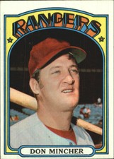1972 Topps Texas Rangers Baseball Card #242 Don Mincher - EX