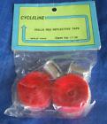 NOS Vintage Red w/ Reflective Stripe Cello Road Bike Handlebar Tape w/ Plugs