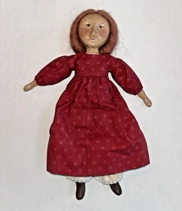 Doll Made by Gail Wilson,  12” Signed 1993, Paper Mache And Cloth, mohair GREAT! - Picture 1 of 14
