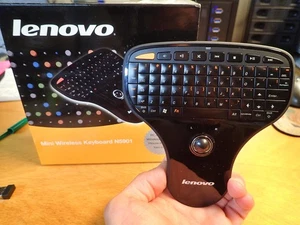 Lenovo Multimedia Remote N5901 Mini Wireless Keyboard Works + dongle box papers - Picture 1 of 3
