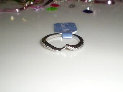 Anillo de alianza de boda contorno de diamantes de 1/3 quilate de oro blanco de 14 quilates de EVER US 💎 KAY talla 8 Foto 1 de 4