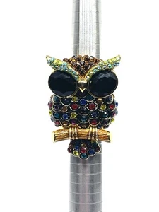 Vintage Butler And Wilson Multicoloured Adjustable Owl Ring Size 58/Q - Picture 1 of 5