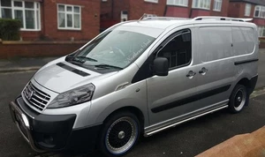 Side Bars + White LEDs For Fiat Scudo LWB 2007-2016 Stainless Steel Accessory - Picture 1 of 6