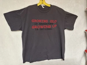 GROWING UP IS OPTIONAL Graphic T Shirt by Gildan Cotton SzXL - Picture 1 of 11