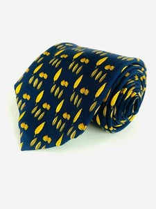 Corbata de cuello de seda italiana BROOKS BROTHERS azul con bellotas plumas para hombre - 60 pulgadas - Imagen 1 de 8