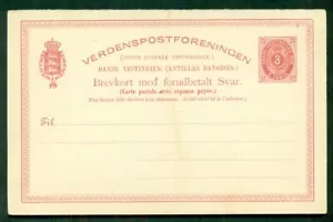 DANÉS INDIAS OCCIDENTALES #BKd4a, tarjeta doble de 3 ¢, sin usar, en muy buen estado, Facit $52.00 - Imagen 1 de 1