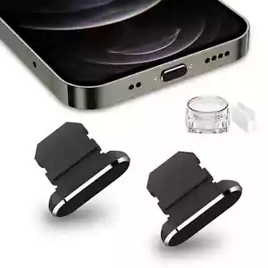 TITACUTE Confezione 2 Tappi Antipolvere per iPhone 14 Pro Max 13 11 12 Mini Nero - Foto 1 di 3