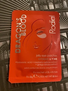 Rodial Dragon's Blood Jelly Eye Patches Hydrate & Tone single sachet RRP £14.00 - Picture 1 of 2