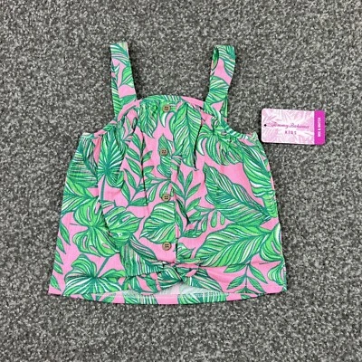 Tommy Bahama Camiseta sin mangas Niñas Mediana 6-7 Rosa Estampado 1/4 Cremallera Patrón Popover Love Foto 1 de 4