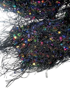 Women Scarf, Black With Colors,Very Soft, 60 Inches Long - Picture 1 of 3