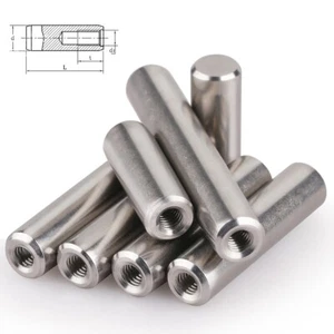 Dowel Pin Cylindrical Pin Female Internal Thread M5 M6 Stainless Steel Φ8/10/12 - Picture 1 of 3