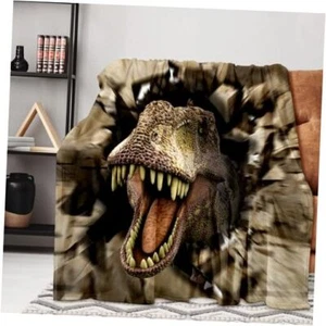 Cool Throw Blanket for Couch, Soft Comfortable Flannel Blanket 60"x80" Dinosaur - Picture 1 of 8