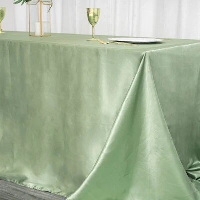 6 pcs 90x156" SATIN Rectangular TABLECLOTHS Wedding CATERING Dining Decorations - Image 1 of 3