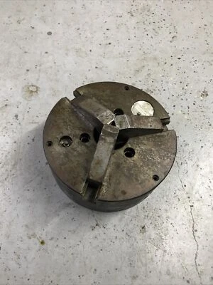 HORTON 8 英寸三爪 LATHE CHUCK 带 PLAIN 后部安装 金属 美国 — 第 1/4 张图片