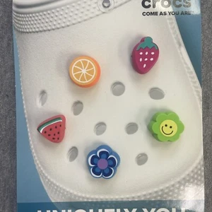 Crocs Jibbitz Uniquely You Collection Fruit Flower 5 Pack Charms New - Picture 1 of 3