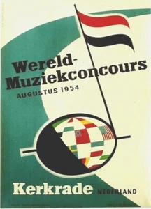 Original vintage poster WORLD MUSIC CONTEST KERKRADE 1954 - Picture 1 of 1