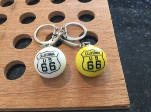 VINTAGE | "California US 66" Key Chain | Yellow & White | 1993 | LOT OF 2 - Picture 1 of 4