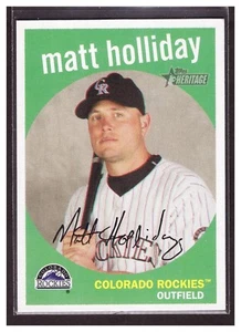 Matt Holliday Colorado Rockies Baseball Card: Topps Heritage 2008 #334 NRMT - Picture 1 of 2