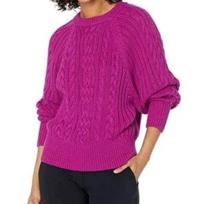 Ralph Lauren Black Label Fuchsia 100% Cotton Cable Knit Sweater Sz SP - Picture 1 of 11