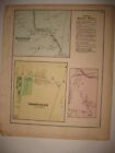 ANTIQUE 1871 SHOREHAM LEICESTER RICHVILLE ADDISON COUNTY VERMONT HANDCOLORED MAP