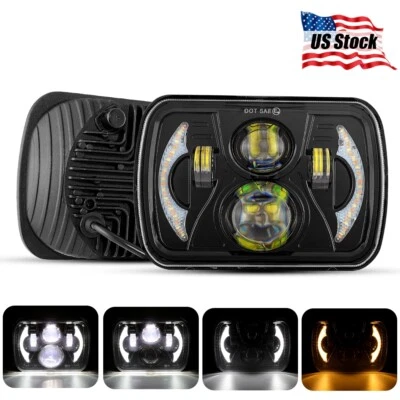 7X6" 5X7 LED Headlights For International IHC For Ford F-150 F-250 F-350 E-150 - Image 1 of 4