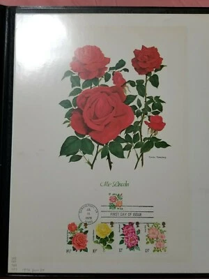 Fleetwood FDC First Day Cover Stamp Folio Kristin Rosenberg's Poetry of Roses - Image 1 of 4