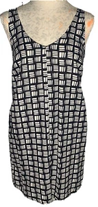 Old Navy Women's Shift Dress Black White Sleeveless V-Neck Size XS - Picture 1 of 6
