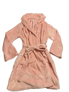 Juicy Couture Sz L-XL Signature Pink Soft Plush Robe w Loose Tie NEW w Tags - Picture 1 of 6