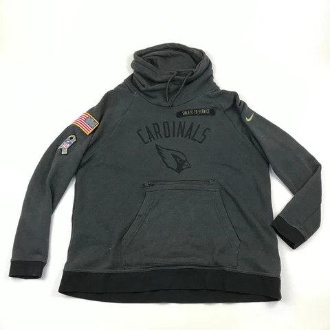 Arizona Cardinals Sweater Womens Size Medium M Nike Gray Pullover Cowl Neck NFL Cover