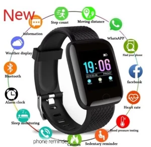 116plus Smart Watch Color Screen StepCounting Multi Sport Mode Message Reminder - Picture 1 of 4