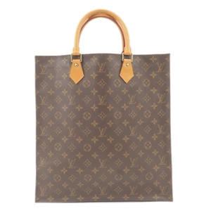 Auth Louis Vuitton Monogram Sac Plat Hand Bag Tote Bag M51140 Used - Picture 1 of 24