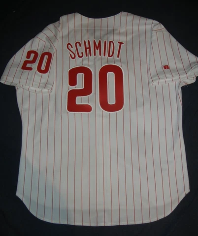 MIKE SCHMIDT Russell Athletic AUTHENTIC Philadelphia Phillies Home Jersey 52 XXL Cover