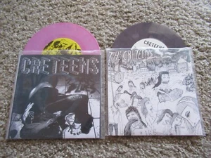 2 X THE CRETEENS 45 7" LOT SET COLLECTION PUNK GARAGE - Picture 1 of 1