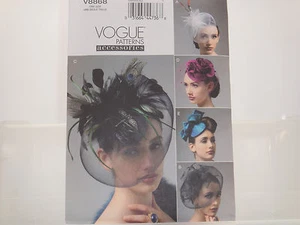 Vogue 8868 Vintage Hats, FACINATOR, STEAMPUNK, ROYAL FASHION Millinery Pattern - Picture 1 of 3