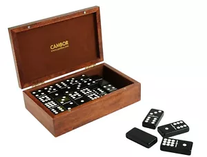 Juego de fichas de dominó de lujo talla jumbo doble nueve en elegante estuche de madera con cerradura magnética - Imagen 1 de 3