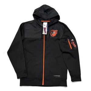 Baltimore Orioles Majestic Therma Base Hoodie mit durchgehendem Reißverschluss Herren Medium schwarz neu mit Etikett MLB - Bild 1 von 11