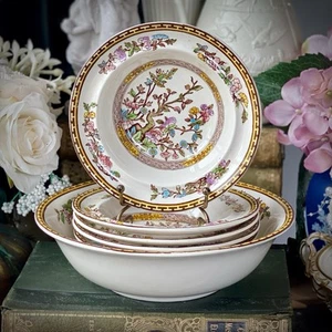 Vintage English Breakfast Fruit Bowl Set ‘Indian Tree’ Washington Pottery - VGC - Picture 1 of 4